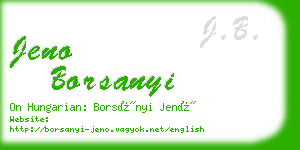 jeno borsanyi business card